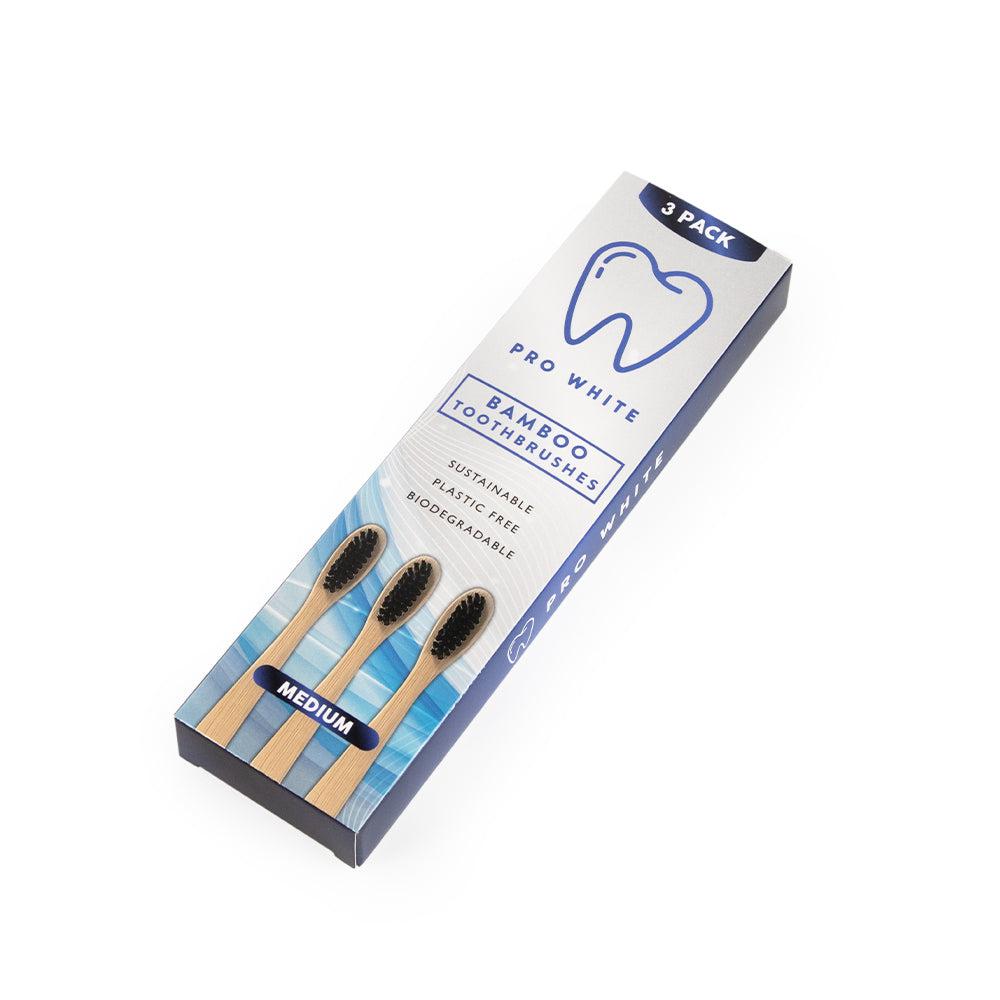 Multipack bamboo toothbrushes with black activated charcoal bristles for sustainable eco-friendly oral care — view 2