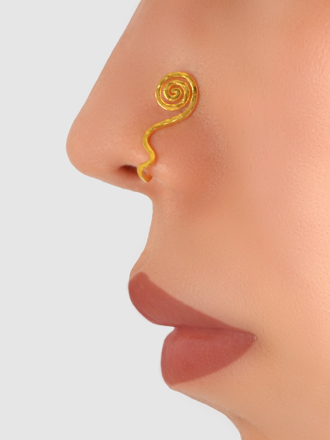 African inspired non pierced fake nose cuff and septum ring with intricate wirework design
