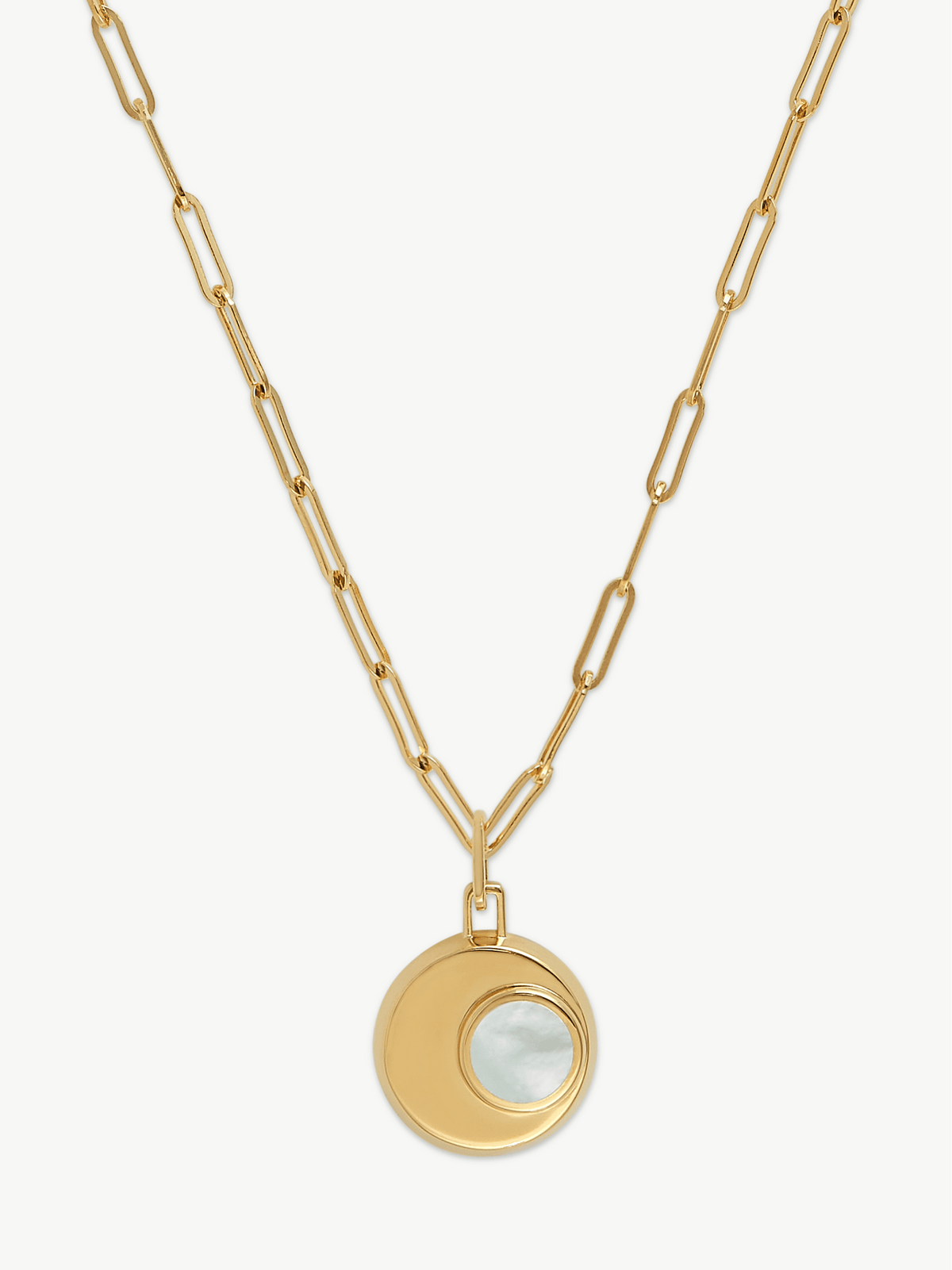 Gold plated Mother of Pearl Necklace - Cressida | No More Nobody-3