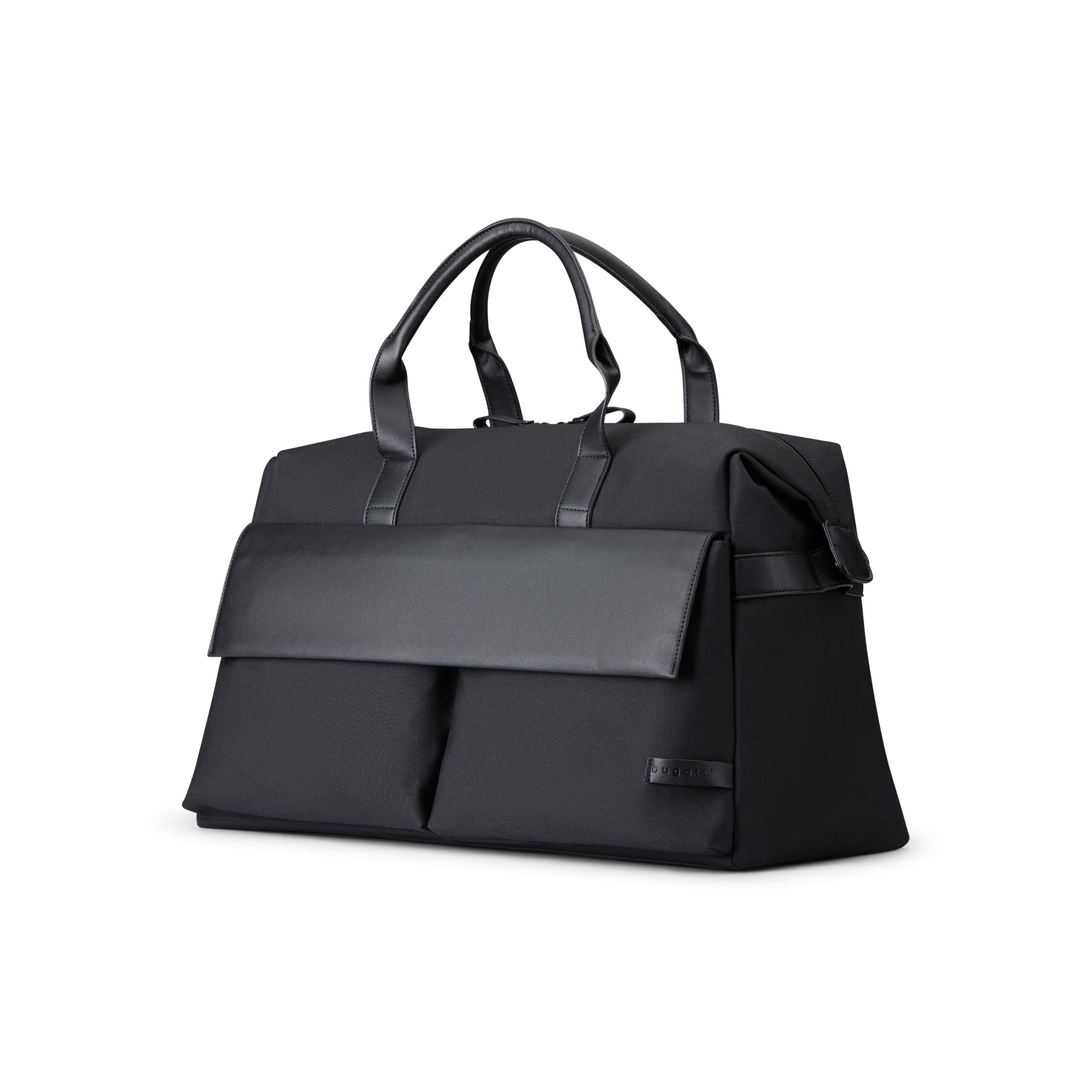 Madison duffle bag in premium nylon with PU leather accents and structural modern design — view 2
