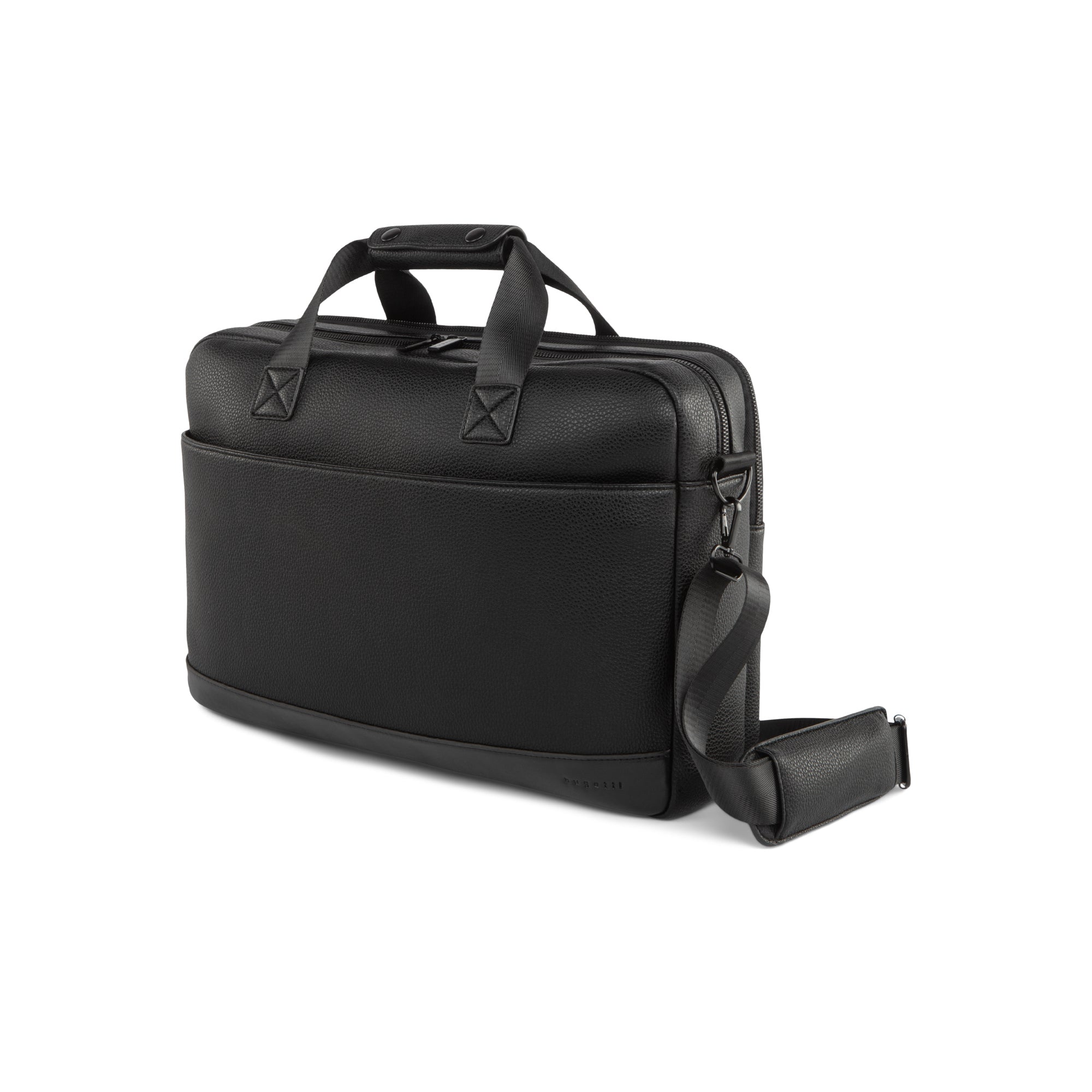 Textured vegan leather Central Briefcase with top handles and shoulder strap for modern business professionals — view 2