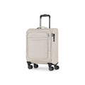 Sleek scratch-resistant Victoria Carry-On hard shell travel suitcase with multidirectional spinner wheels