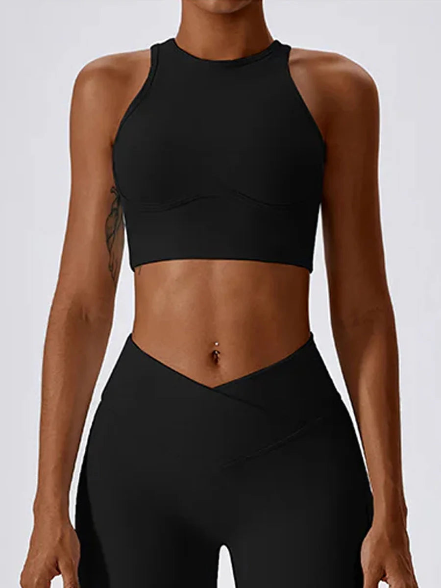Airlift bra tank cropped racerback sports bra with peekaboo cutout in sweat wicking performance fabric — view 5
