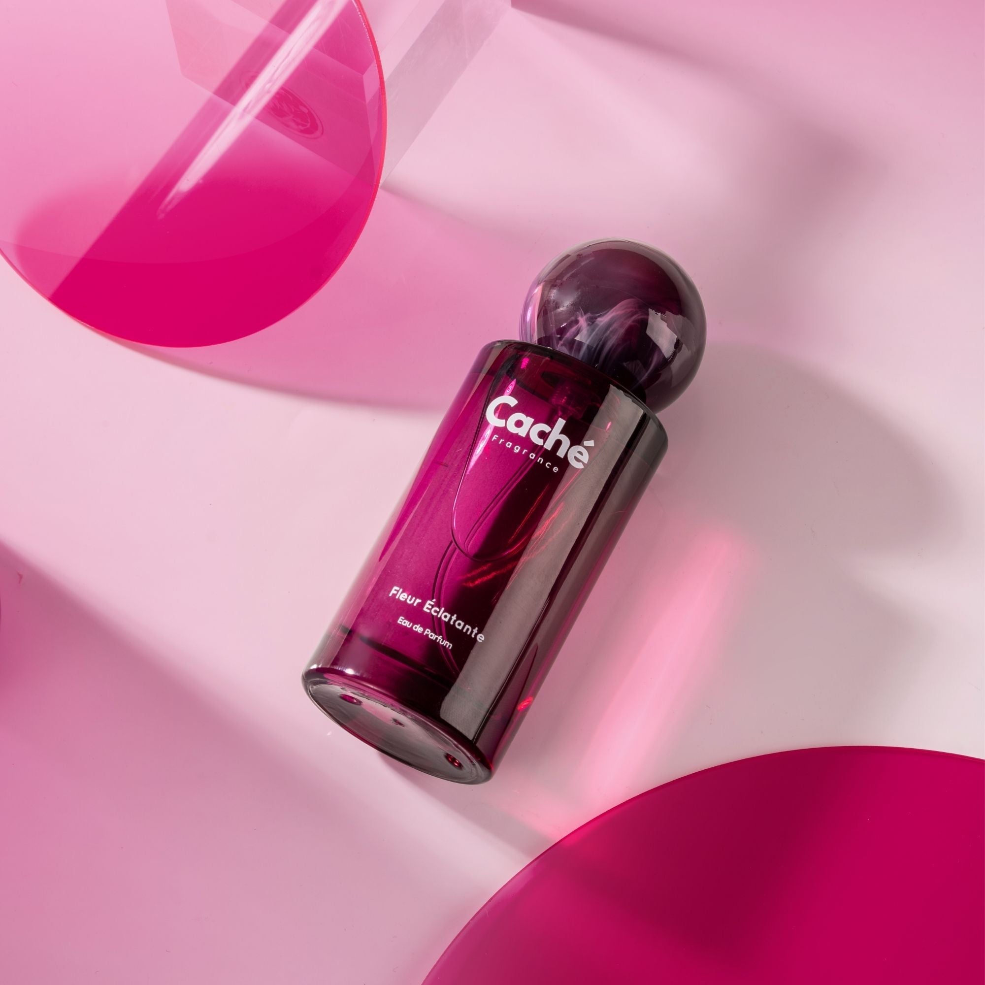 Caché Fleur Éclatante 50ml glass perfume bottle showcasing vibrant floral women's fragrance — view 3