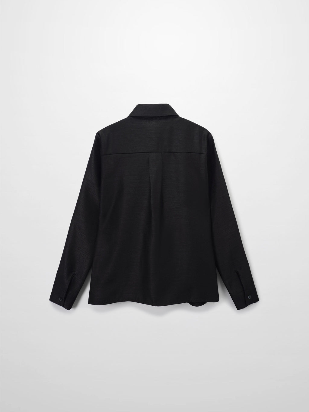Pintuck Button Down Blouse-Black-2
