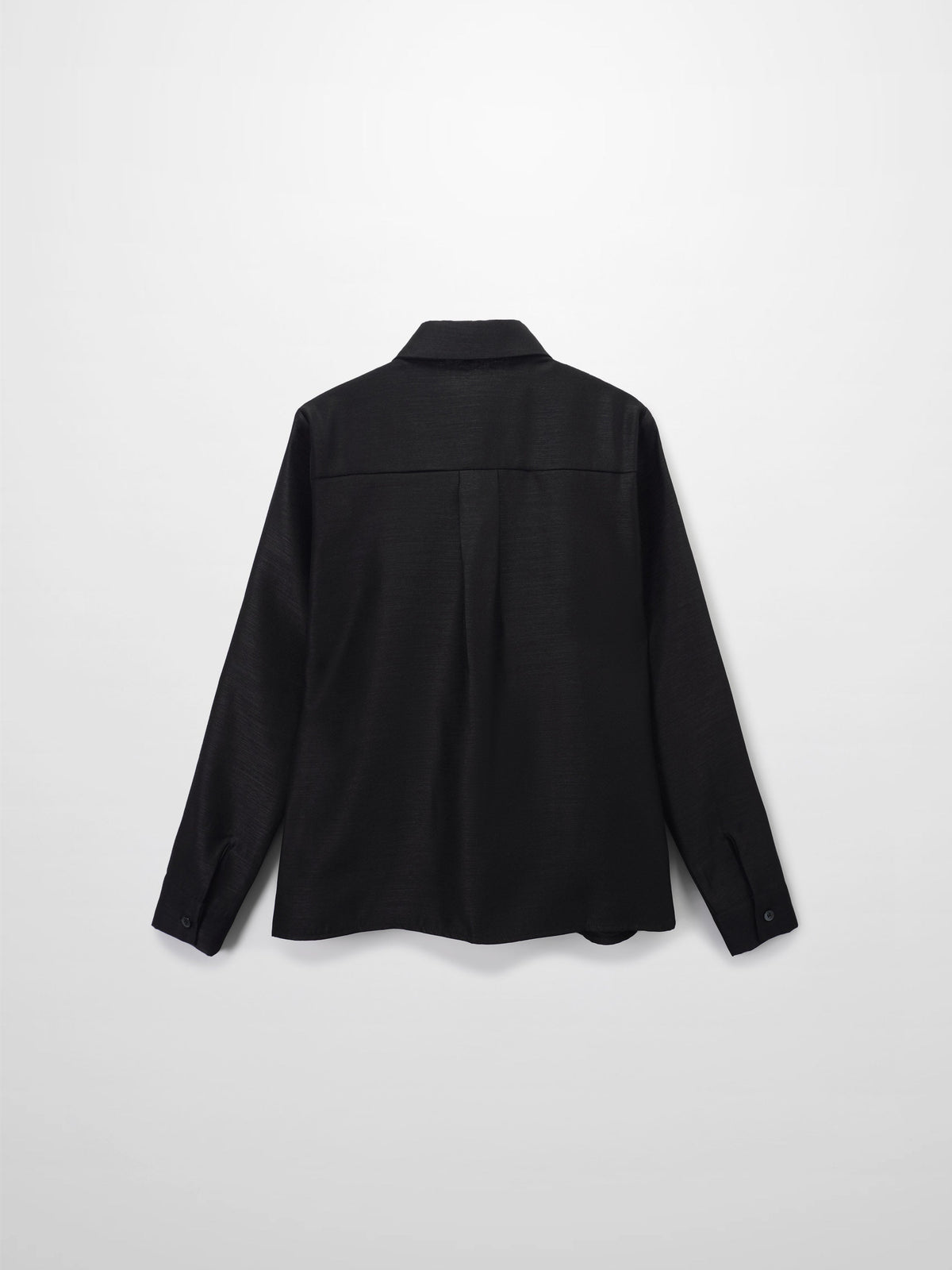 Pintuck Button Down Blouse-Black-2