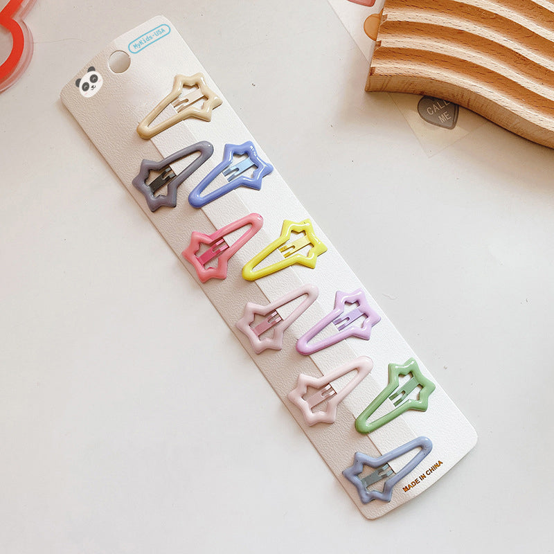 Colorful metal baby hair clip set in a magical pastel color palette. — view 3