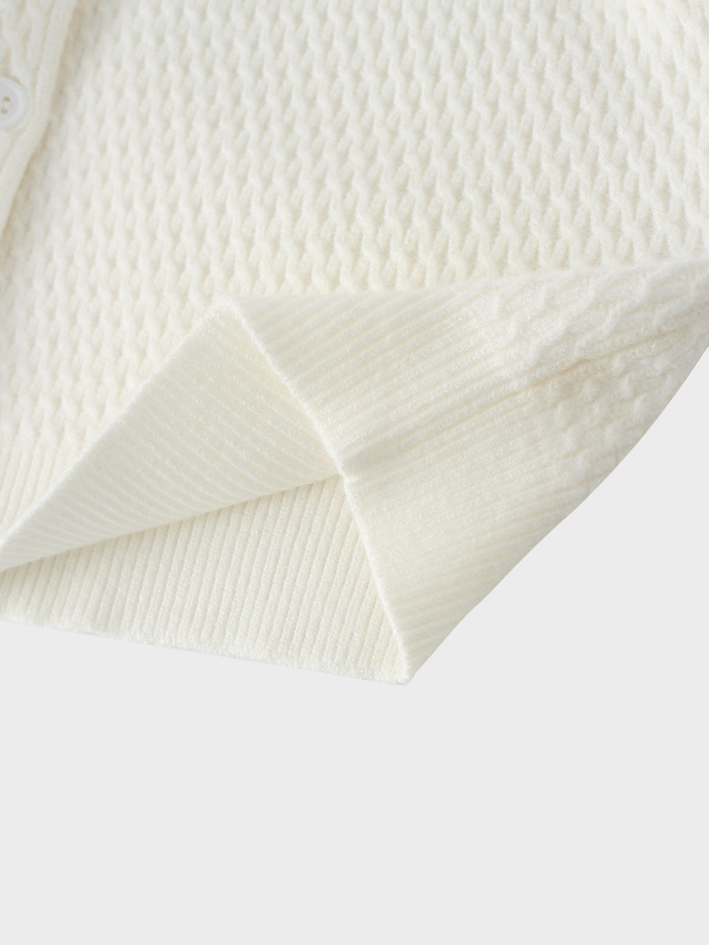 Textured Crew Cardigan-Ivory-3