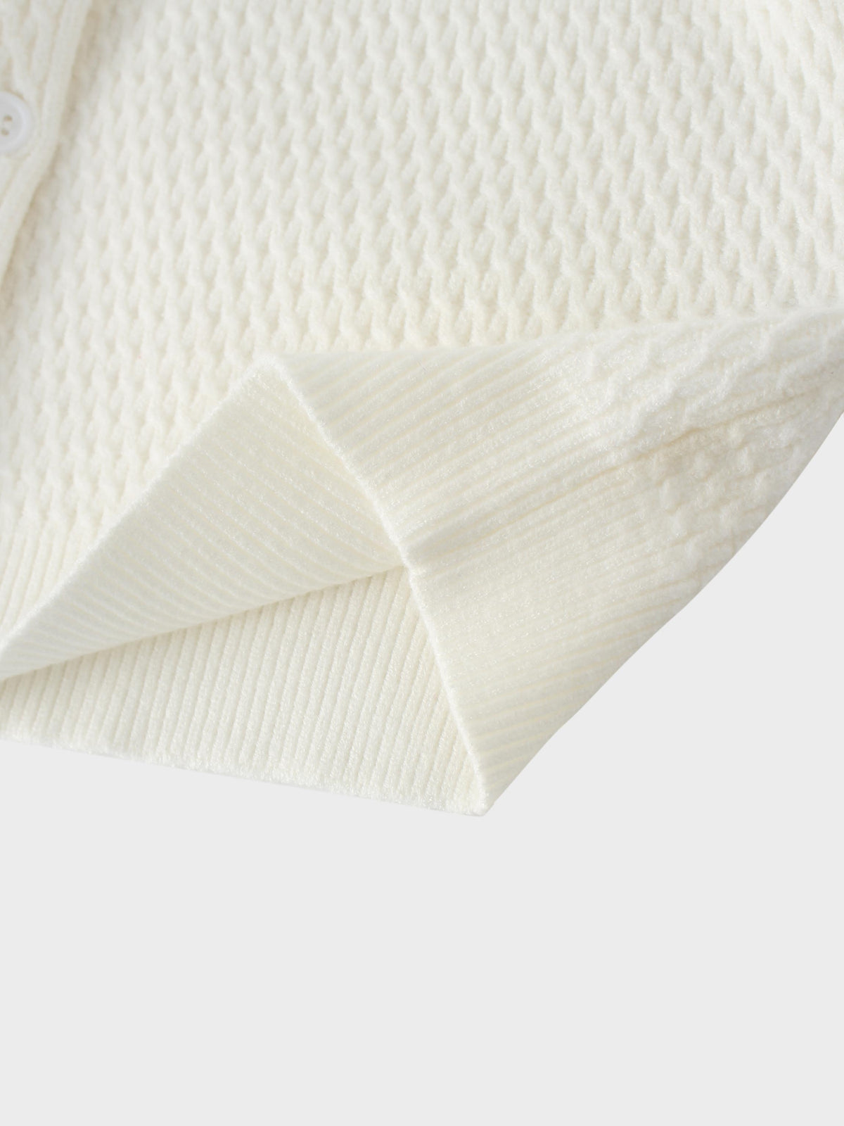 Textured Crew Cardigan-Ivory-3