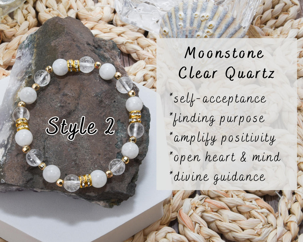 Blue & White Moonstone Blue Lace Agate Build-Your-Own Bracelet Set-5