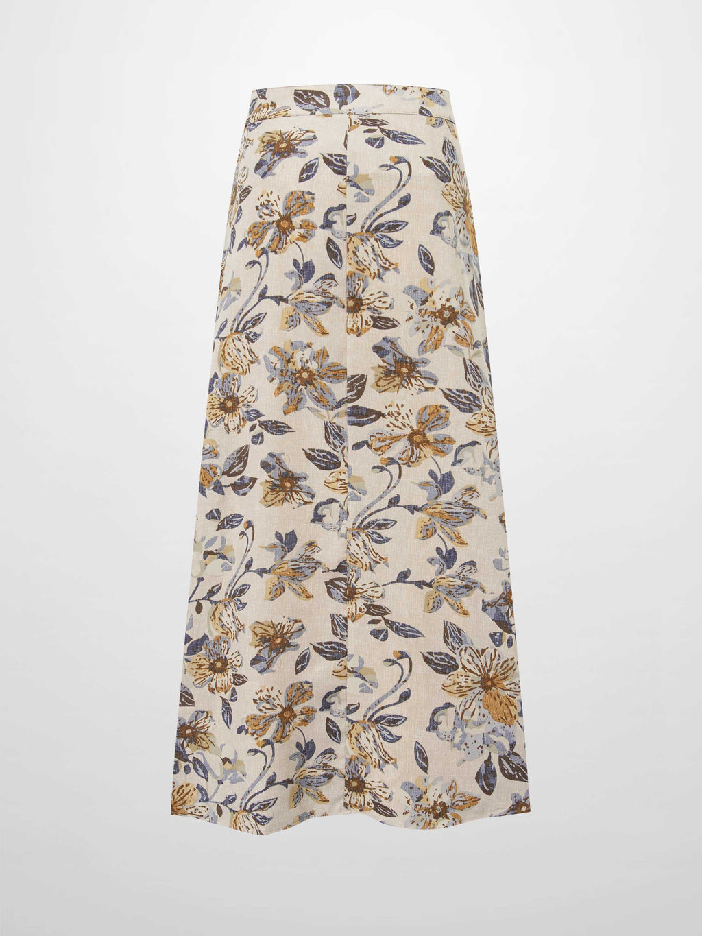Gathered Overlay Skirt-Oatmeal Floral-2