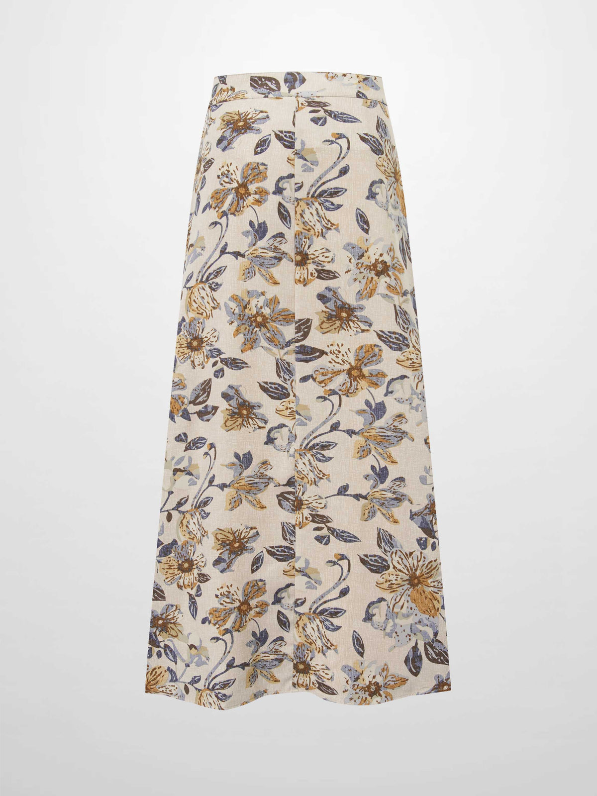 Gathered Overlay Skirt-Oatmeal Floral-2