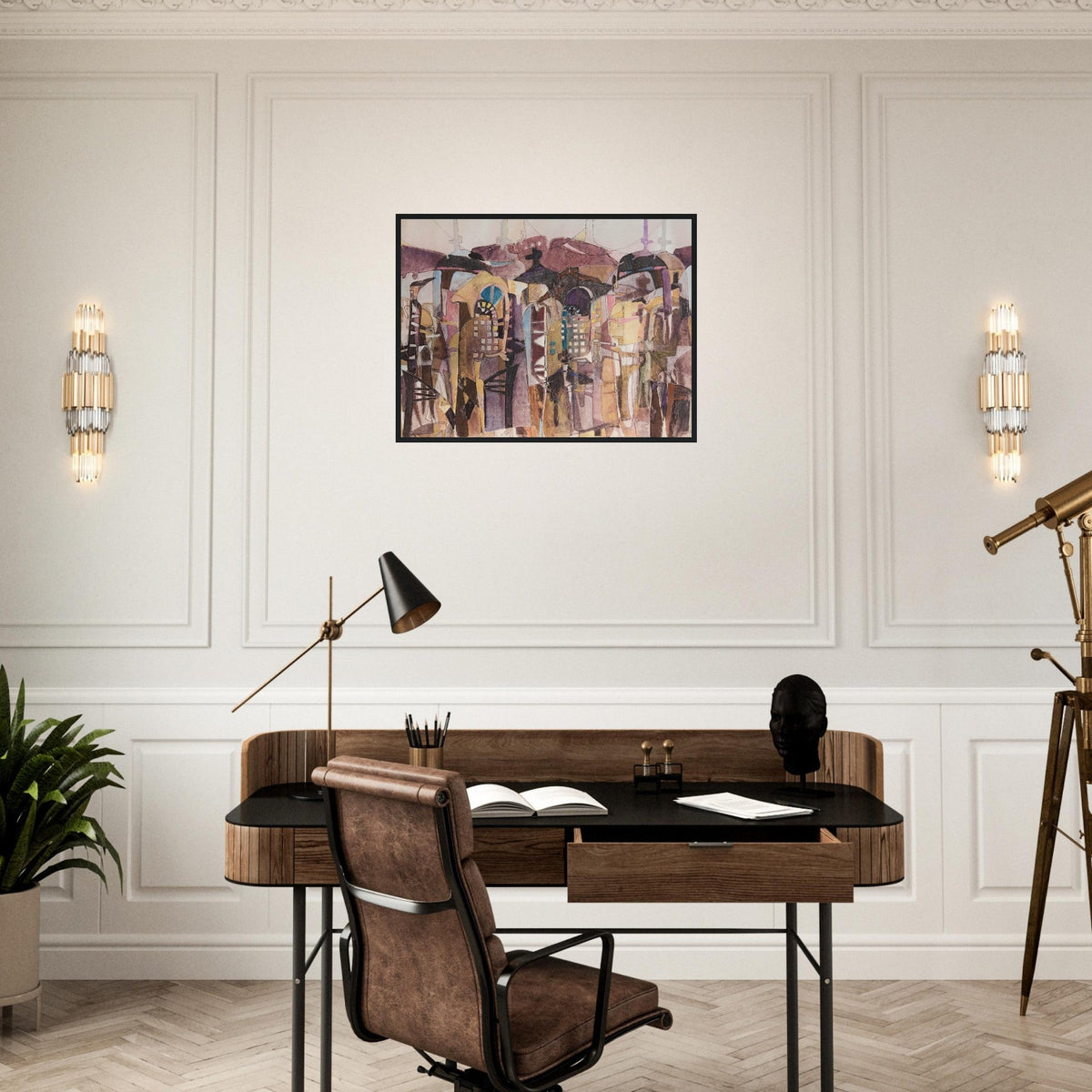 'San Francisco De Asis' Abstract I 24x32 inch Wooden Framed Art Print  I Original Artwork by American Artist Barbara Cleary-4