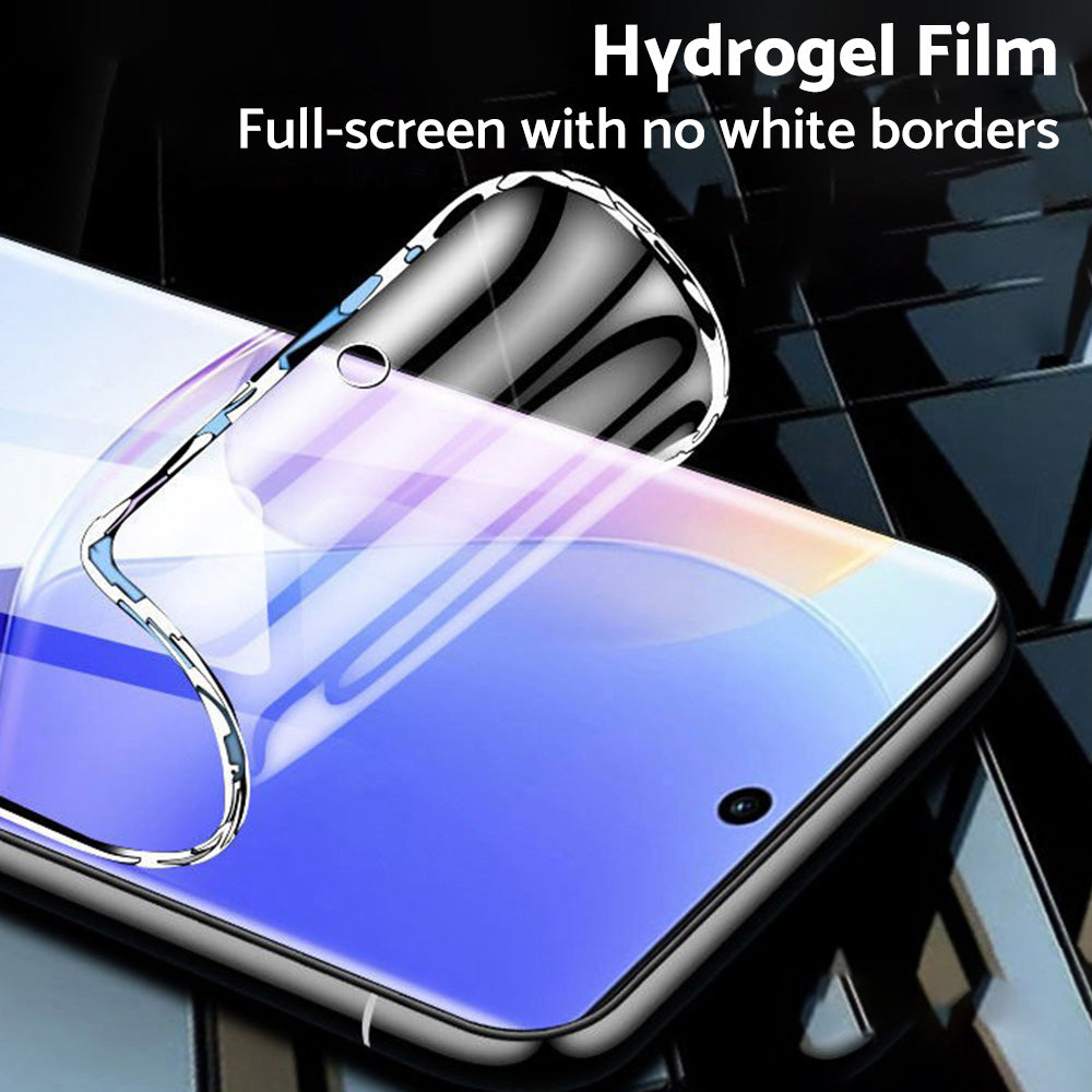 Two clear hydrogel screen protectors for Samsung Galaxy S22 smartphones showing transparent flexible material — view 4