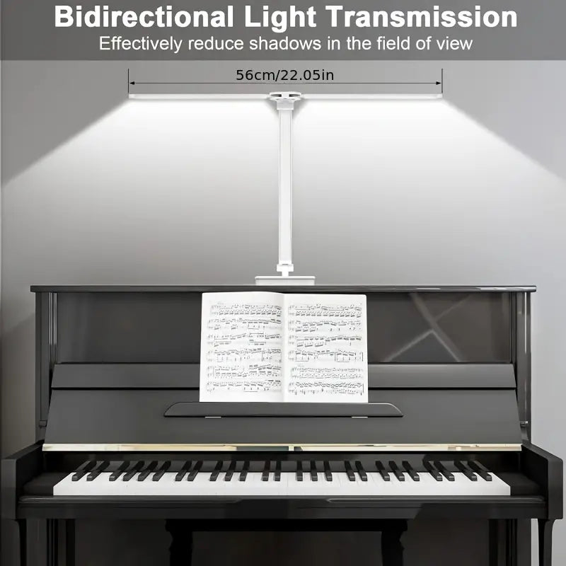Modern white adjustable double-arm folding LED desk lamp for home office workspace — view 4