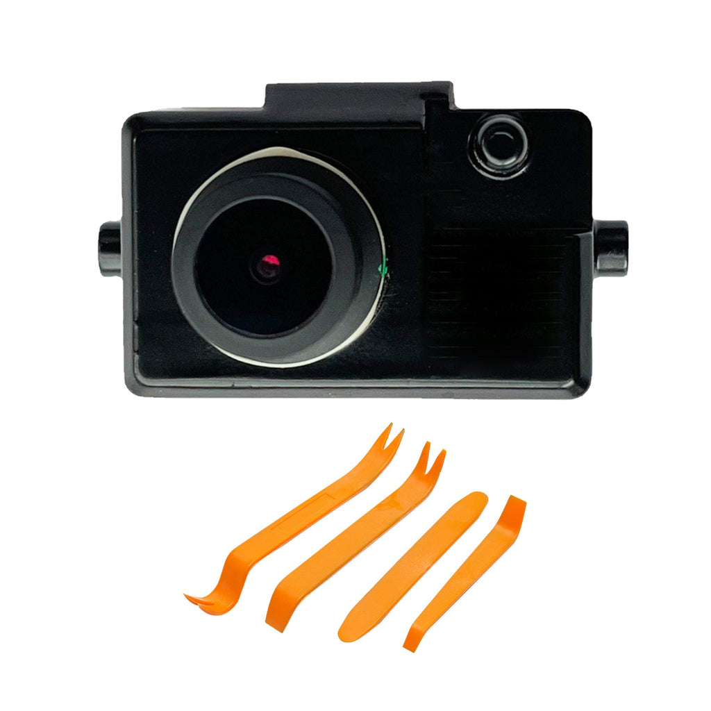 Black ABS plastic car dash camera driving recorder with a convenient pry tool for vehicle installation