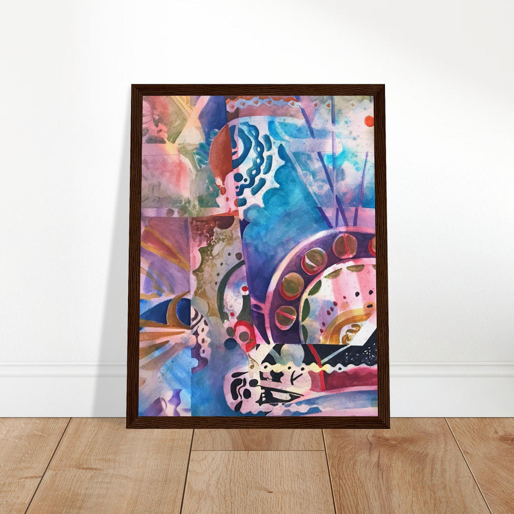 'Kaleidoscope' Abstract I 12x16 inch Wooden Framed Art Print  I Original Artwork by American Artist Barbara Cleary-1