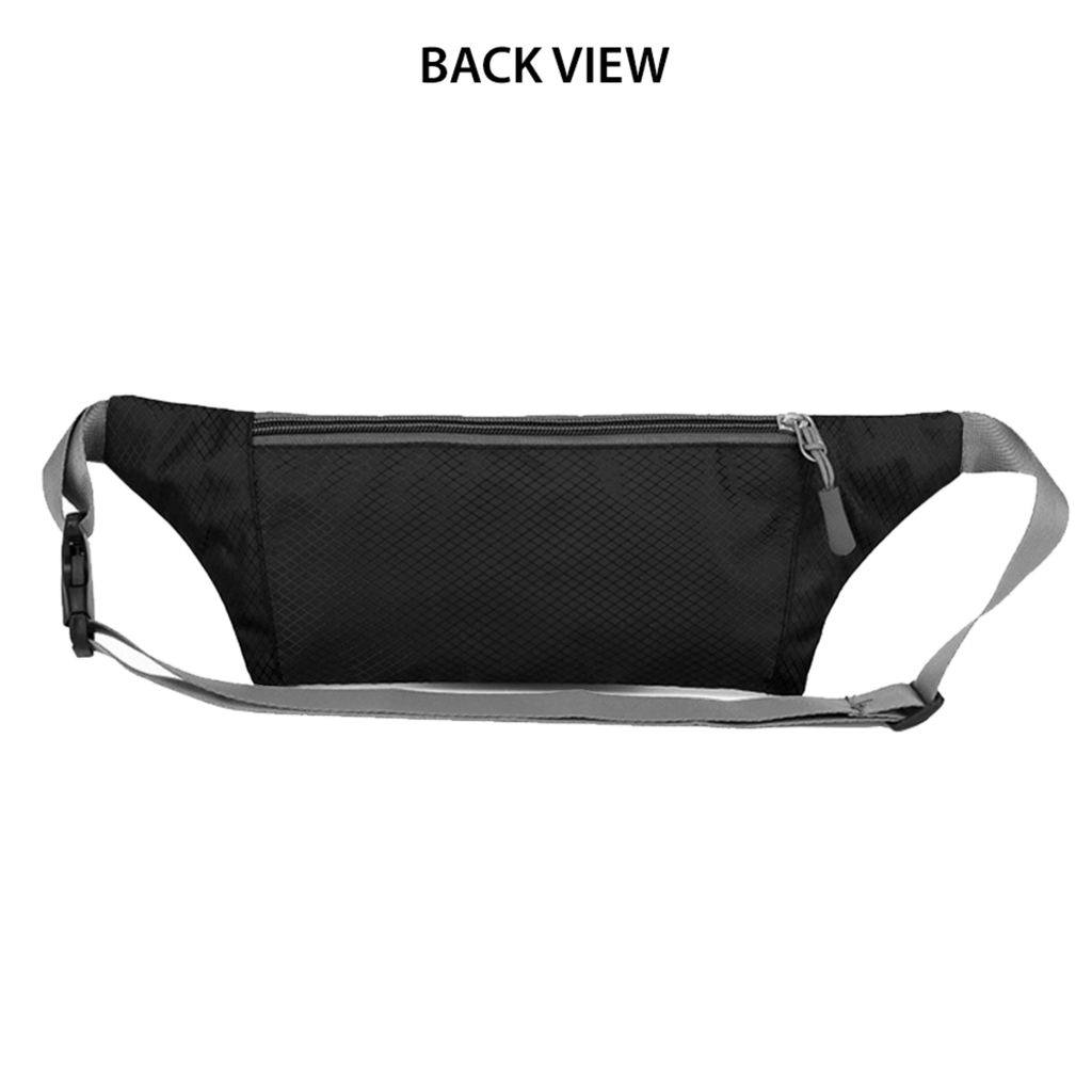 Waterproof nylon fanny pack and running belt with adjustable strap and multiple secure zipper pockets — view 5