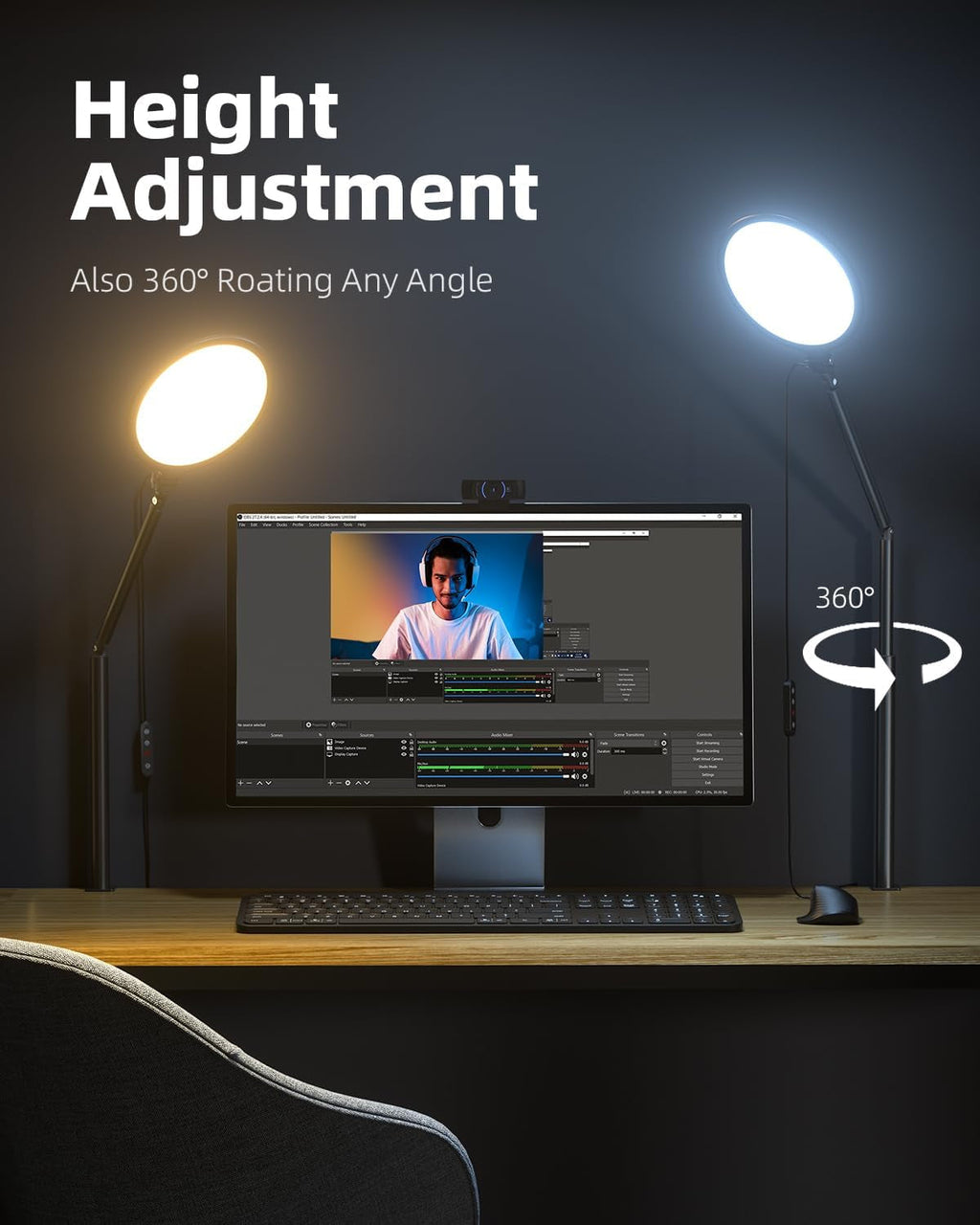 10.2 Inches Dimmable Ring Light With Adjustable Stand