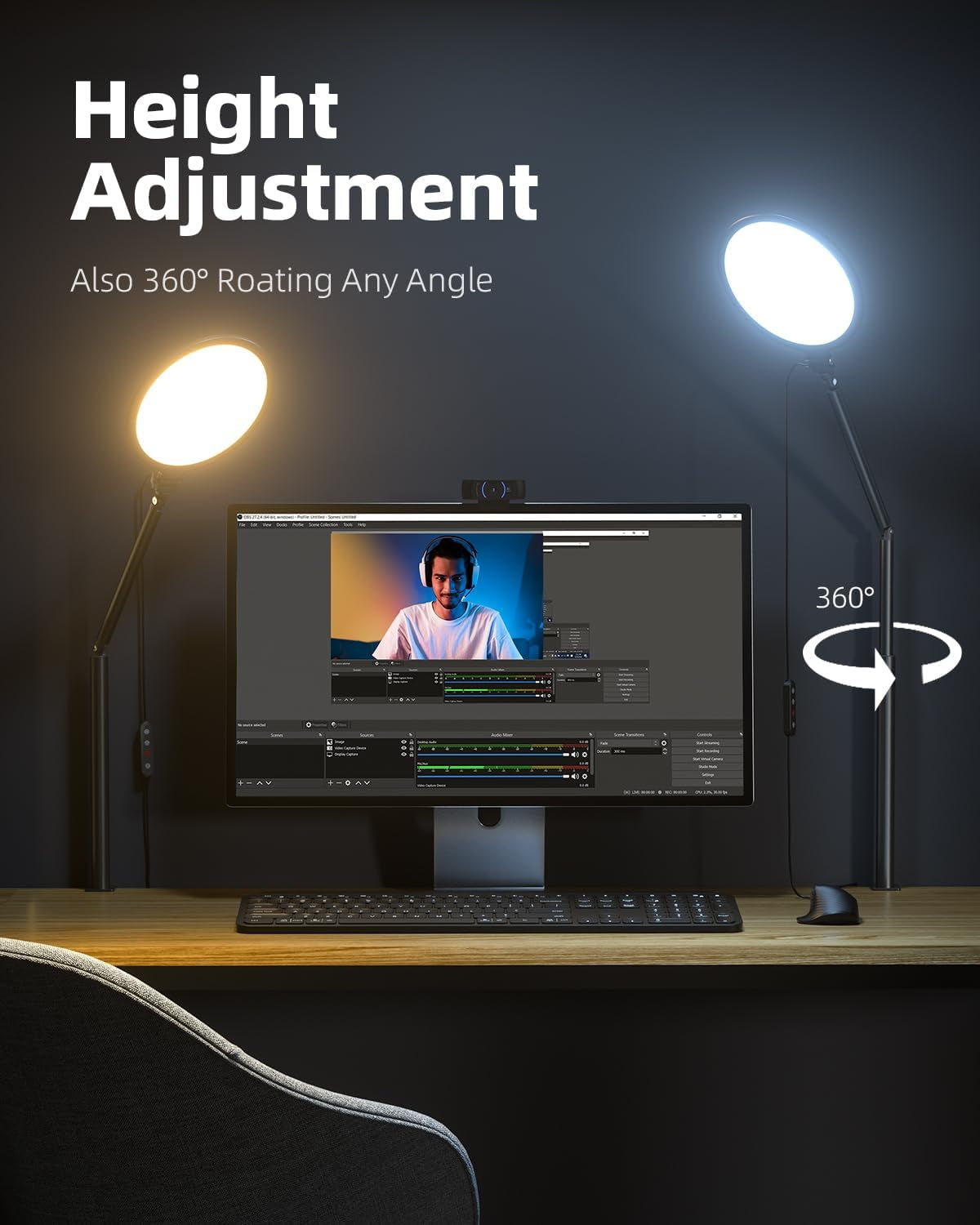 10.2 Inches Dimmable Ring Light With Adjustable Stand
