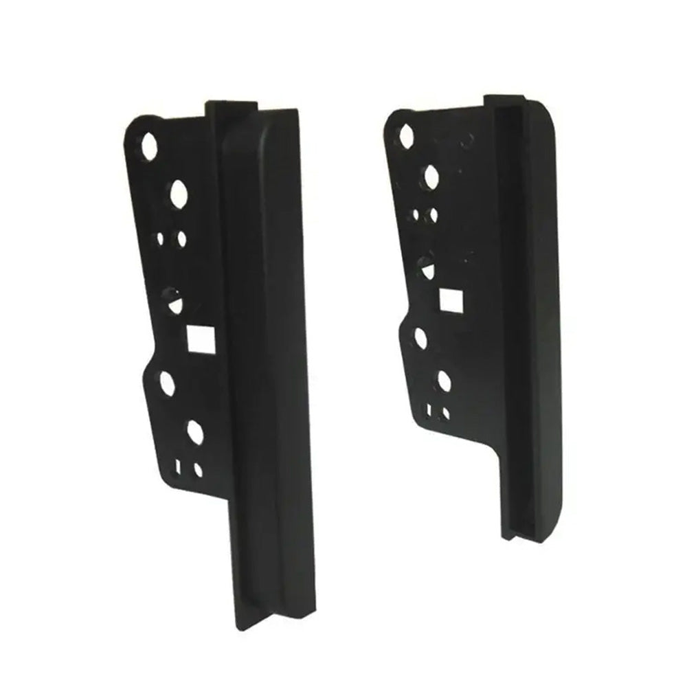 Black ABS plastic 2DIN car stereo mounting bracket side trims for double fascia dashboard installation — view 4