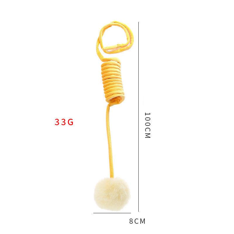 Interactive plush cat toy with a strong suction cup base, bouncing spring, and soft hair ball — view 5