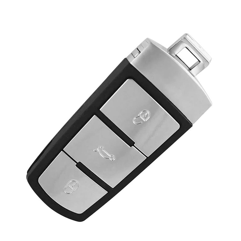 Black ABS 3-button smart remote key fob replacement for Volkswagen vehicles with internal chip — view 2