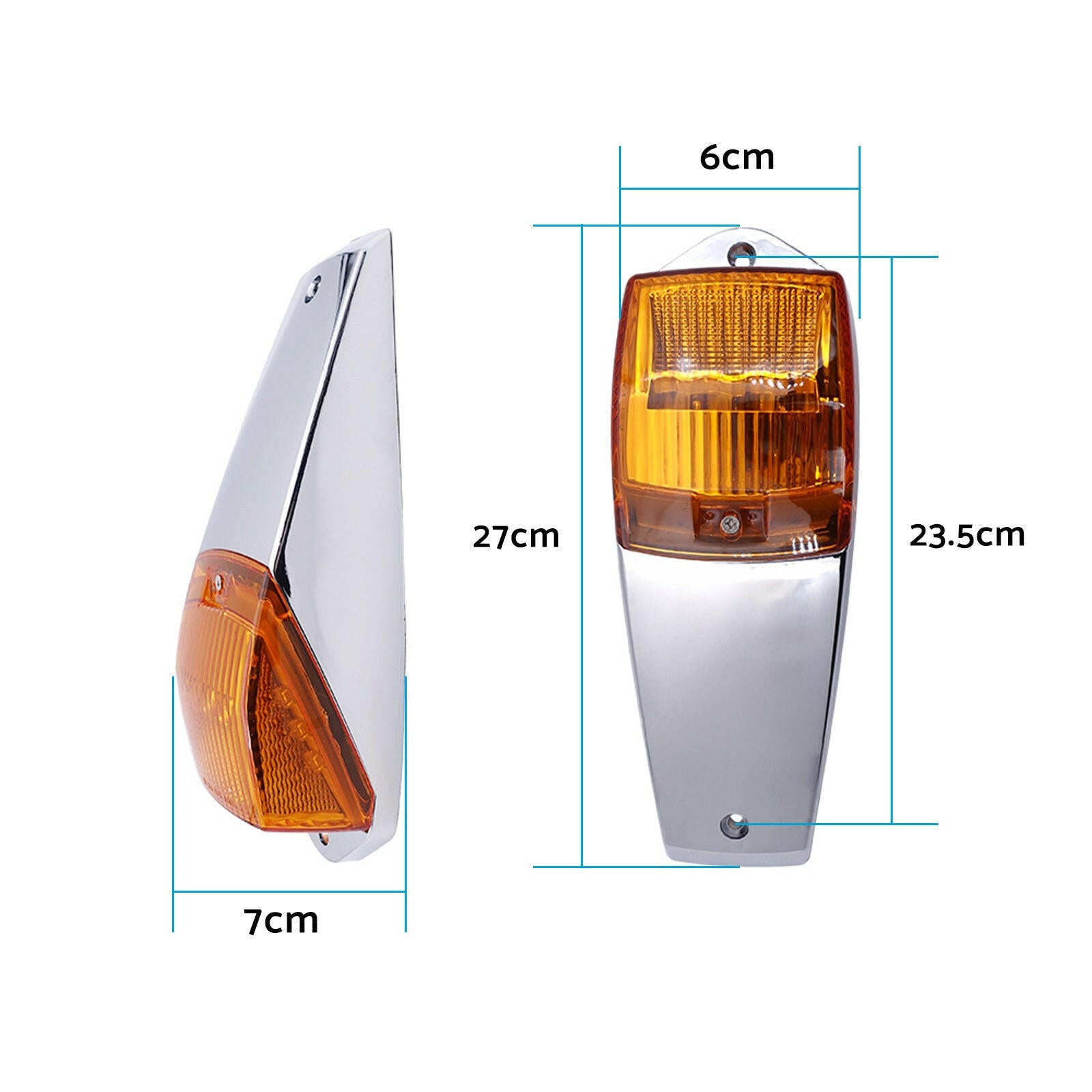 Set of five amber LED truck roof marker lights with clear lenses for heavy duty vehicles — view 4