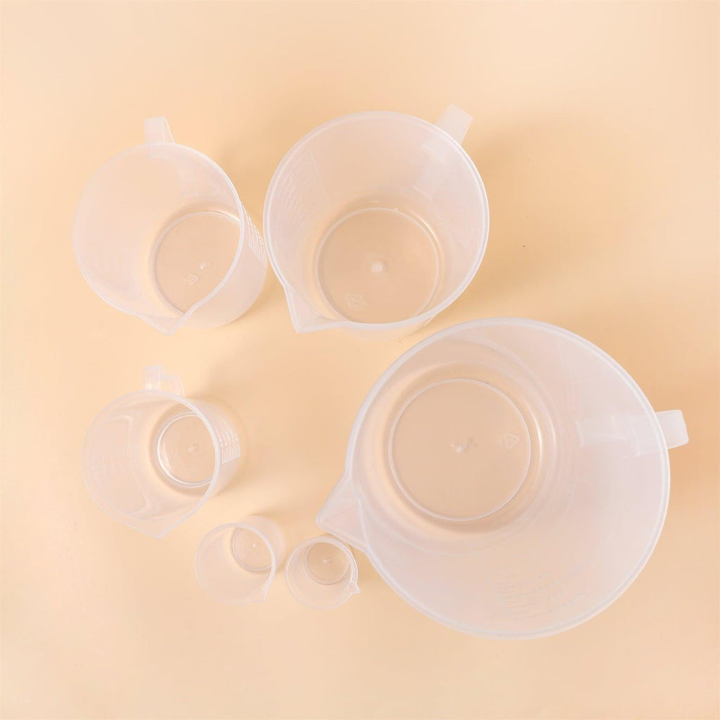 Clear soap making measuring cup set with precision pour spout and handle for DIY crafts — view 2