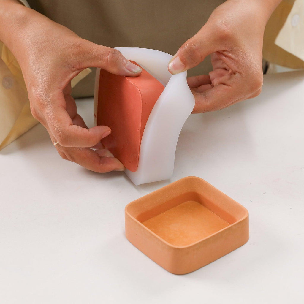 Square small desk caddy silicone mold for concrete and plaster casting in minimalist geometric design — view 2