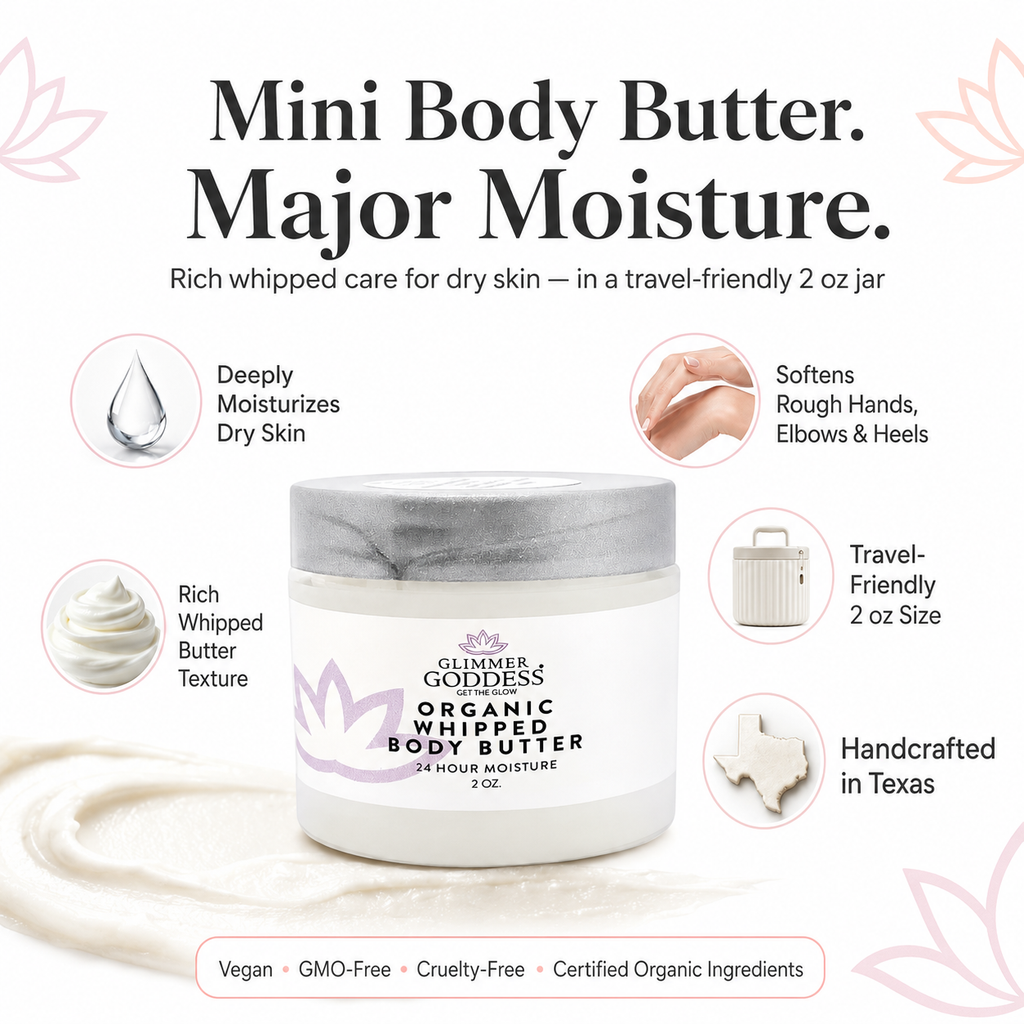 Organic Whipped Body Butter 2 oz – Mini Travel Size for Dry Skin & Eczema-4