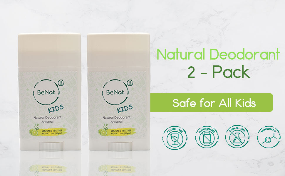 Natural kids and teens deodorant 2-pack sticks, aluminum-free hypoallergenic formula for sensitive skin — view 4