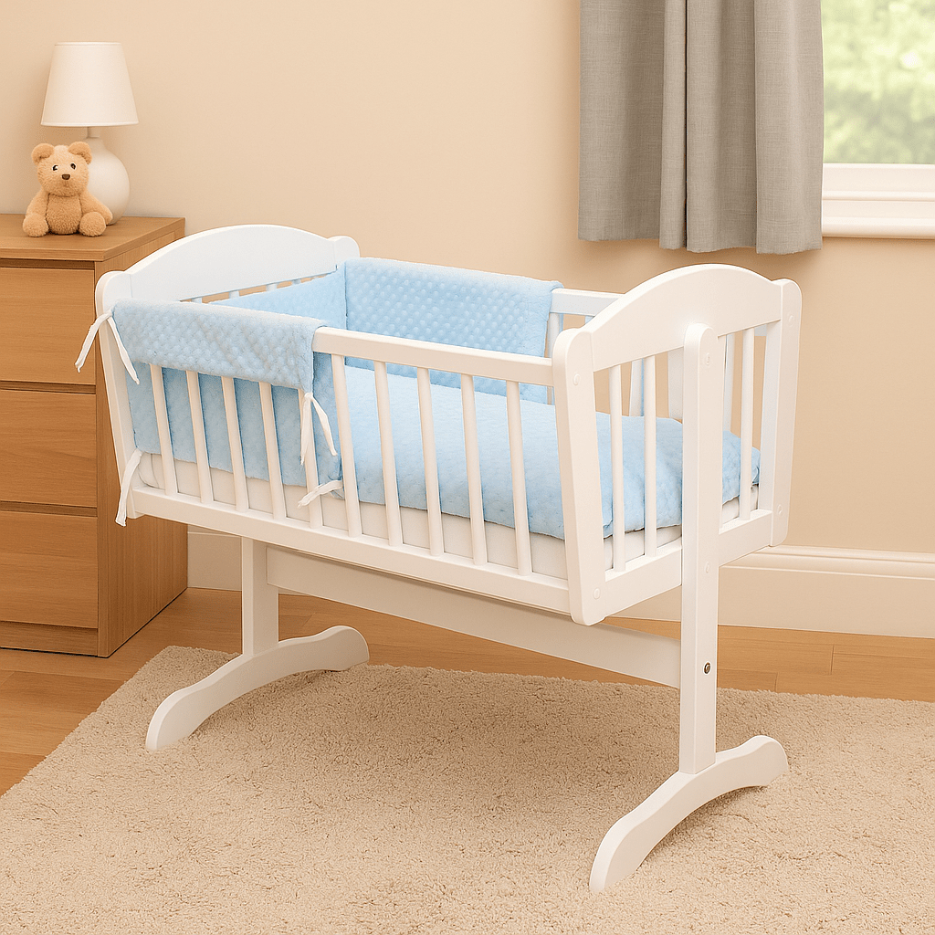 Two piece dimple crib bedding set featuring soft textured nursery quilt and matching protective bumper — view 2