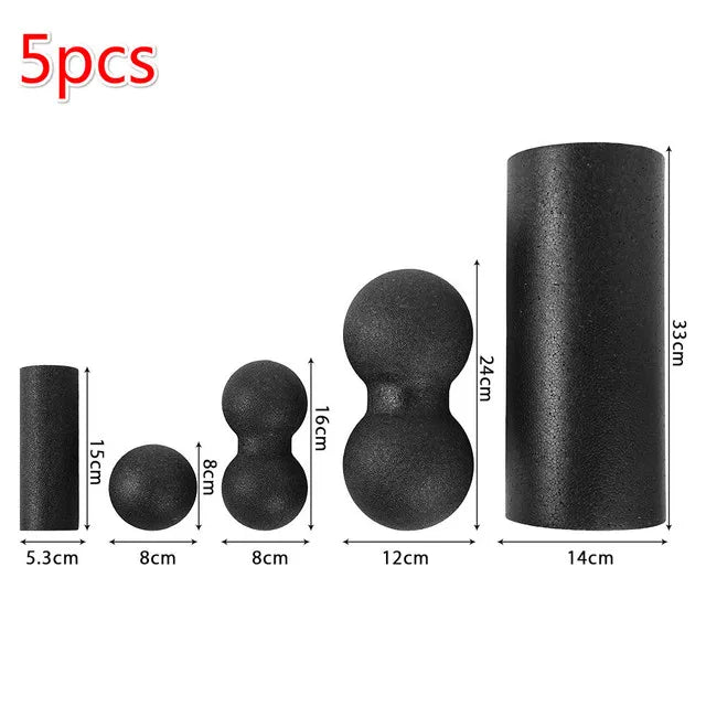 Five piece yoga massage foam roller set made of dense EPP material for muscle recovery — view 2