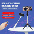 Black 3-in-1 wireless Bluetooth selfie stick and mini mobile phone tripod with remote