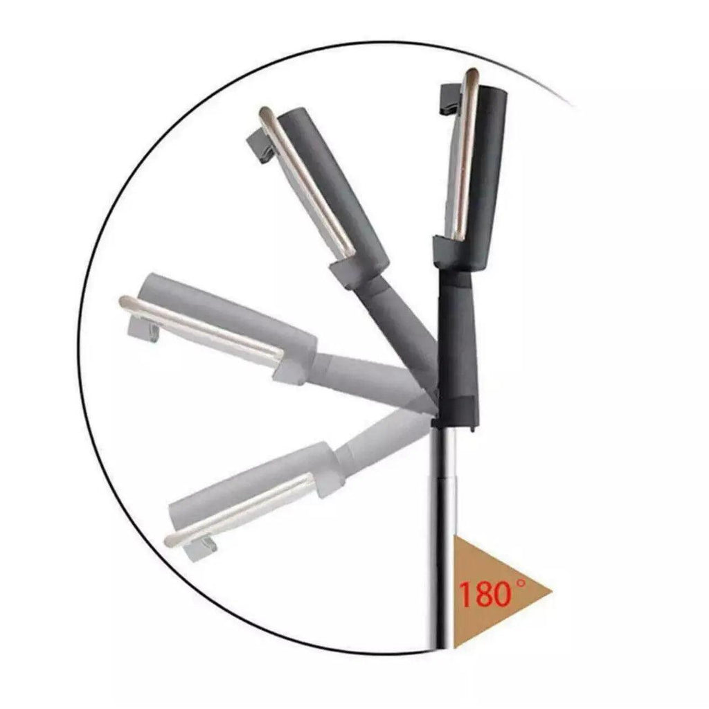 Black 3-in-1 wireless Bluetooth selfie stick and mini mobile phone tripod with remote — view 4
