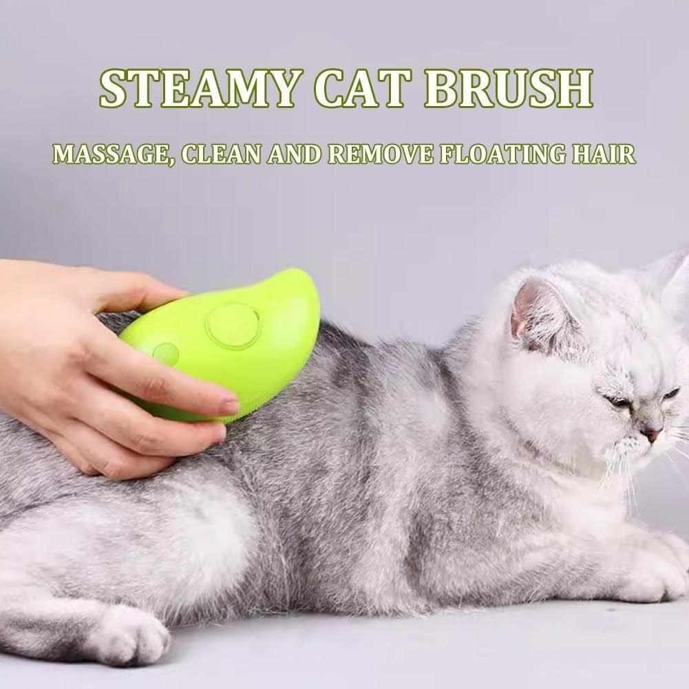 3-in-1 electric pet steam brush and massage comb for cat and dog grooming — view 2