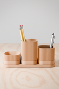 Minimalist 3 piece pencil holder and gardening tool organizer set in sleek modern finish.