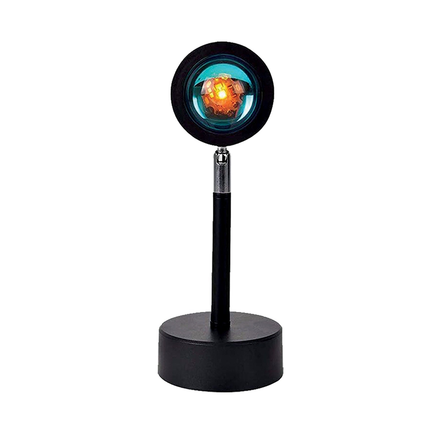 Sunset projector table lamp casting a warm glowing orange and red light on a wall — view 4