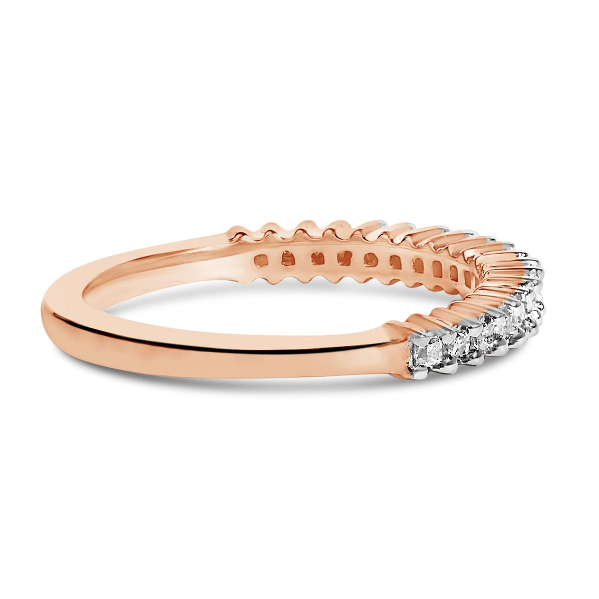 10K Rose Gold Plated Sterling Silver 1/3 Cttw Diamond Band Ring-1