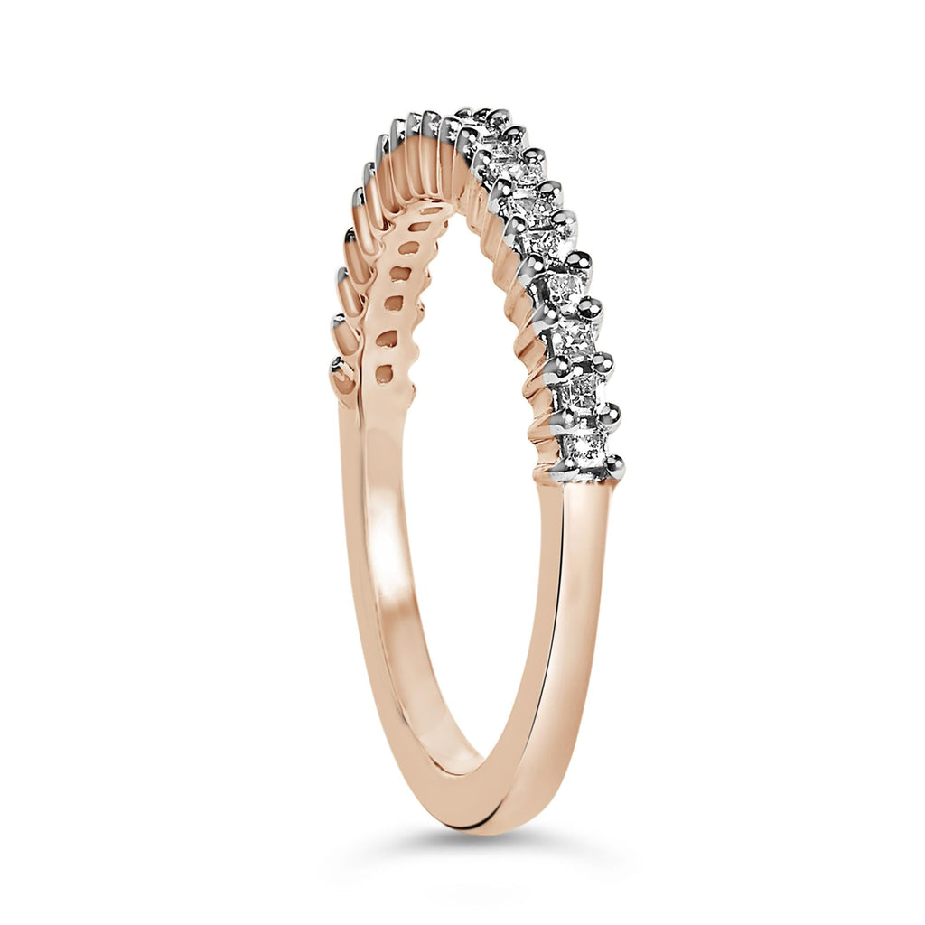 10K Rose Gold Plated Sterling Silver 1/3 Cttw Diamond Band Ring-4