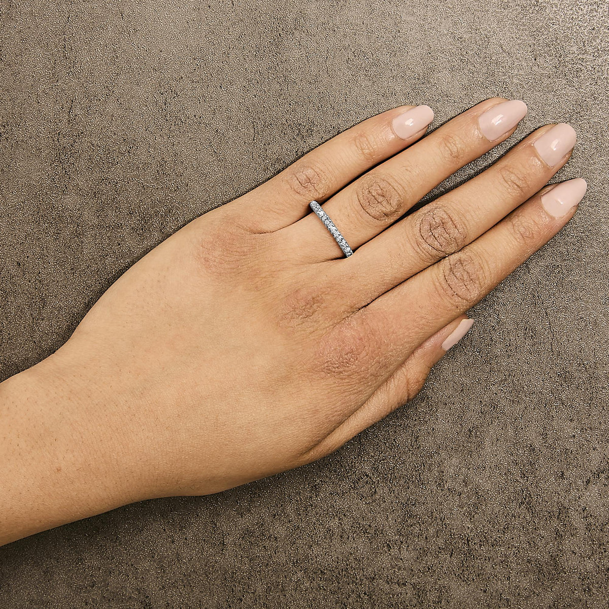 10K Rose Gold Plated Sterling Silver 1/3 Cttw Diamond Band Ring-2
