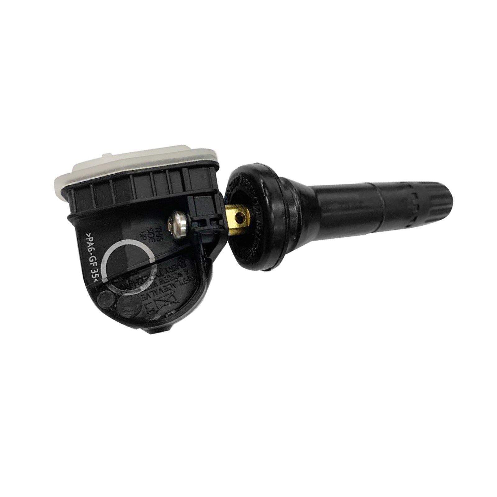 Tyre pressure monitoring sensor for Ford vehicles, black and metallic construction auto replacement part — view 2