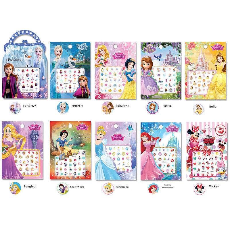 Kids nail art stickers sheet featuring colorful magical characters for safe mess free play — view 2