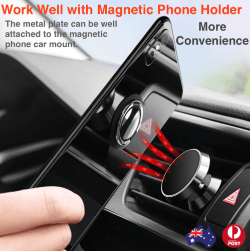 Slim zinc alloy phone ring holder and mobile grip stand in a metallic finish. — view 3