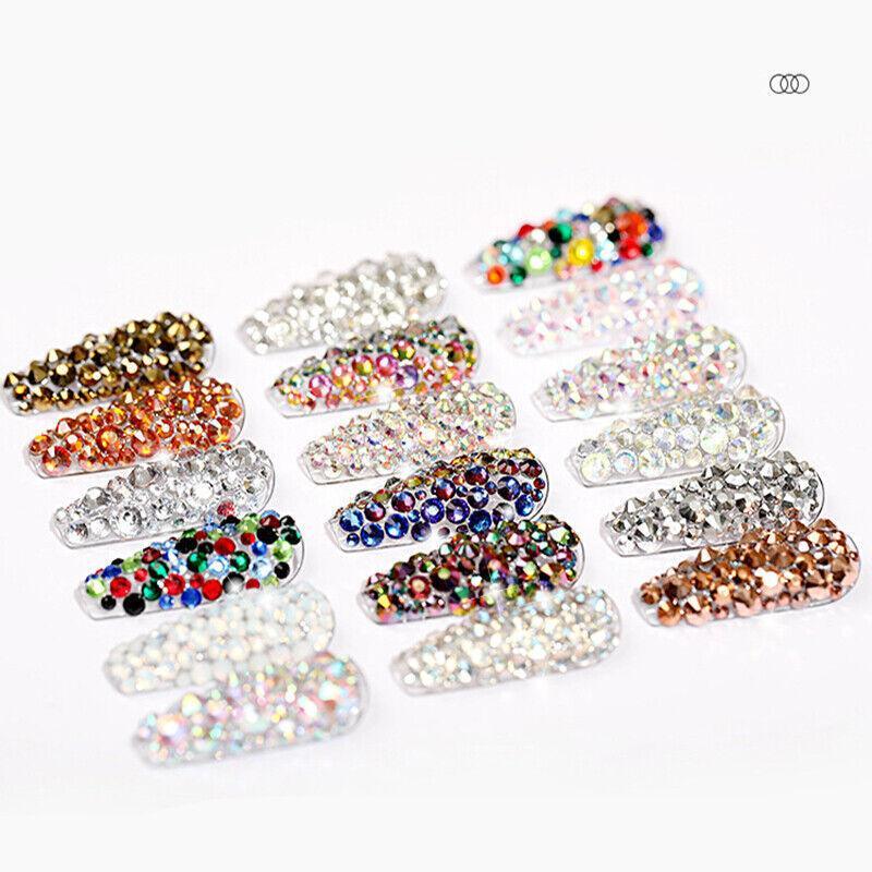 1440 pieces of crystal clear flat bottom glass rhinestones for sparkling 3D nail art designs — view 5