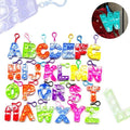 Large capital letter pop it keychain sensory fidget toy with metal ring for backpacks