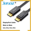 Black 4K DisplayPort male to male cable with gold plated connectors for monitors and projectors