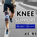 Aolikes black knee compression sleeve pair, flexible sports leg brace for joint pain relief.