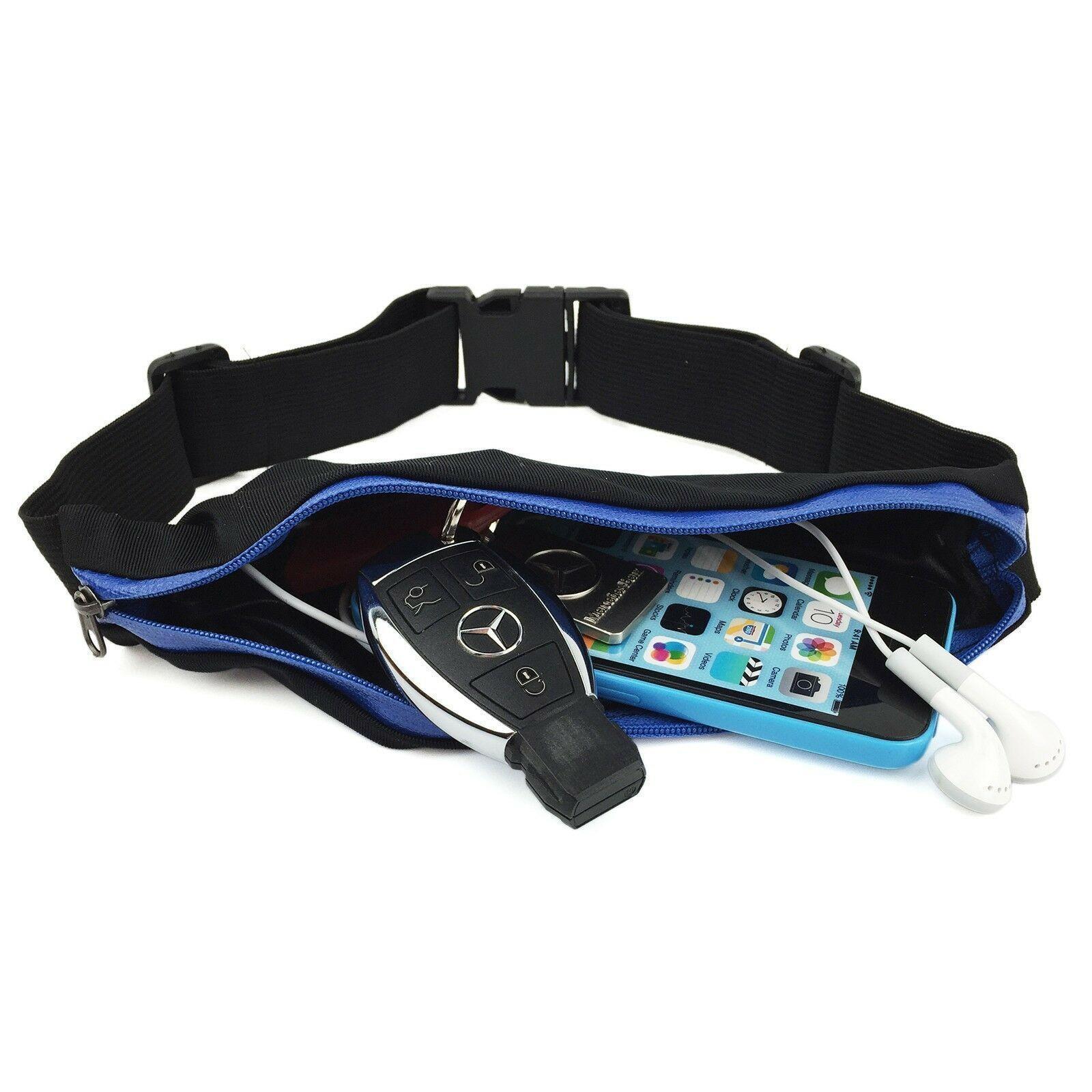 Lycra waist running belt with zip pocket and adjustable strap in multiple vibrant colors — view 4